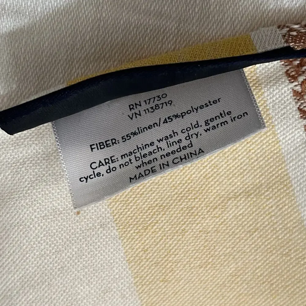 Thomas O'Brien Vintage Modern Striped Linen Blend Tablecloth 73” x 84”